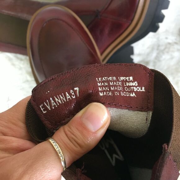 NEW Miz Mooz Merlot Red Evanna Leather Block Heel Slip On Chelsea Boots  6.5 /37 - Picture 9 of 12